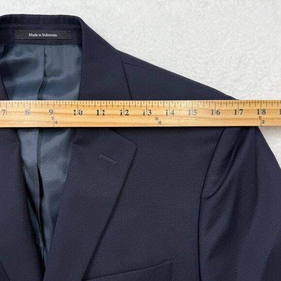 Pronto Uomo Blazer 37R Navy 100% Wool Sport Coat Professional Office Workwear - Picture 8 of 11